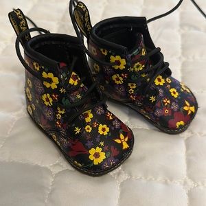 NEWBORN DR MARTENS AUBURN LEATHER BOOTIES